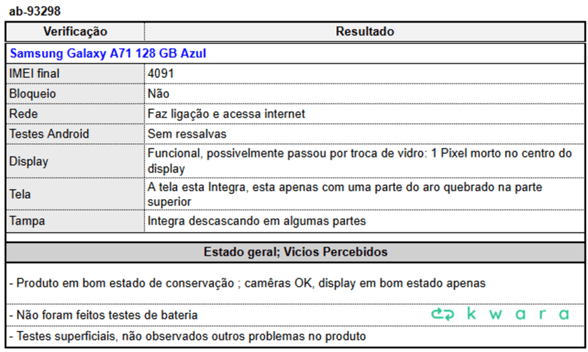 Samsung Galaxy A71 128 GB Azul - foto 3