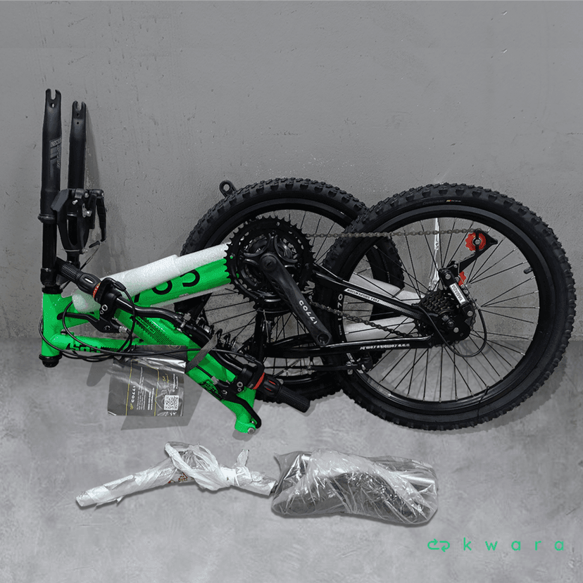 Bicicleta Gps Aro 20 Dupla Suspensão 21 Marchas Colli Cor Verde Neon - foto 7