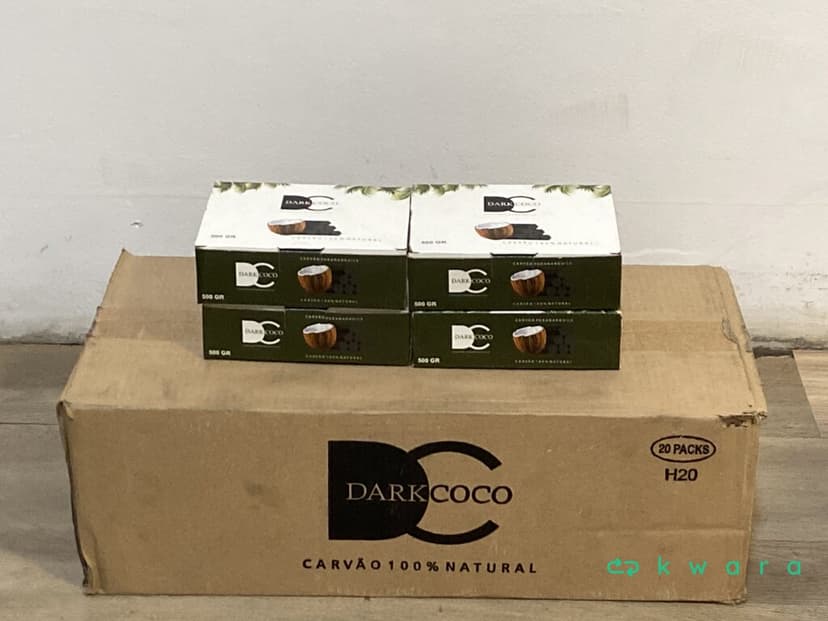 10 kilos carvão para narguilé marca Dark Coco - caixa com 500 gr - foto 1
