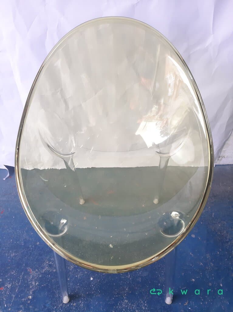 Cadeira Mr. Impossible Amarela Com Pés Transparente - foto 2