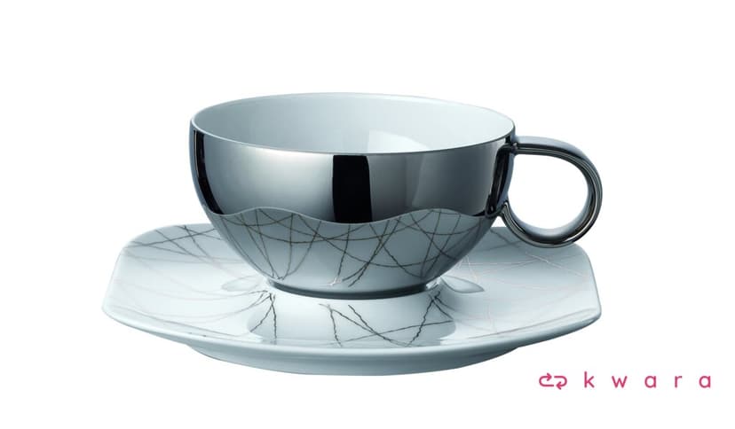 Xícara e Pires De Café Free Spirit Stars 290Ml e Xícara Pires De Chá Free Spirit Branco 270Ml - Rosenthal - foto 1