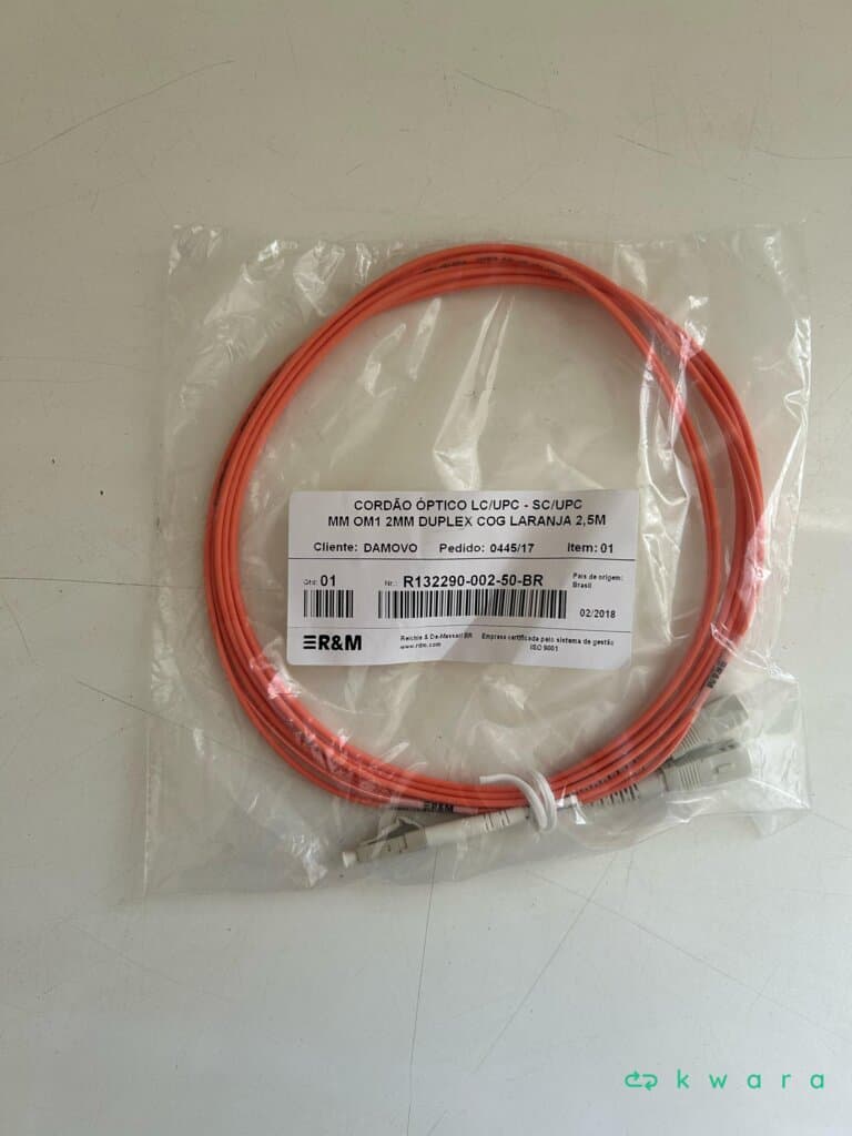 100 Fibras Optica Cordão Óptico Lc/Upc - Sc/Apc Sm 2Mm  Duplex  Cog Laranja 2.5M - foto 1