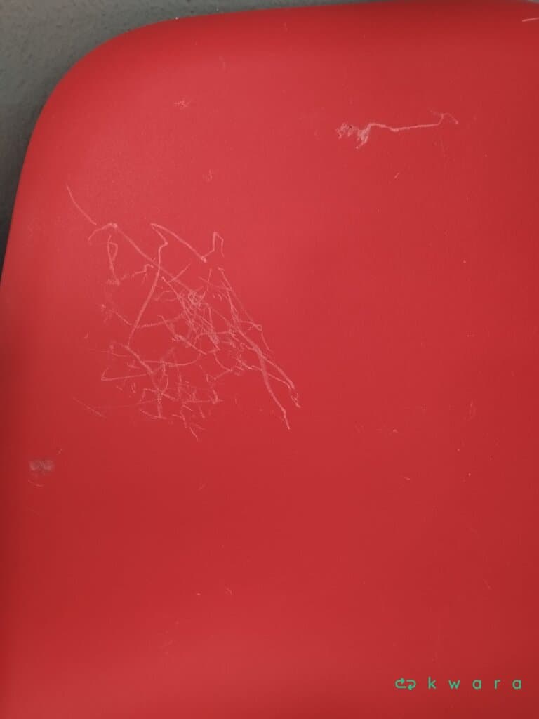 Banqueta Escritório Slim Giratória e Cadeira Charles Eames Ferro Preto Assento Vermelho - foto 4