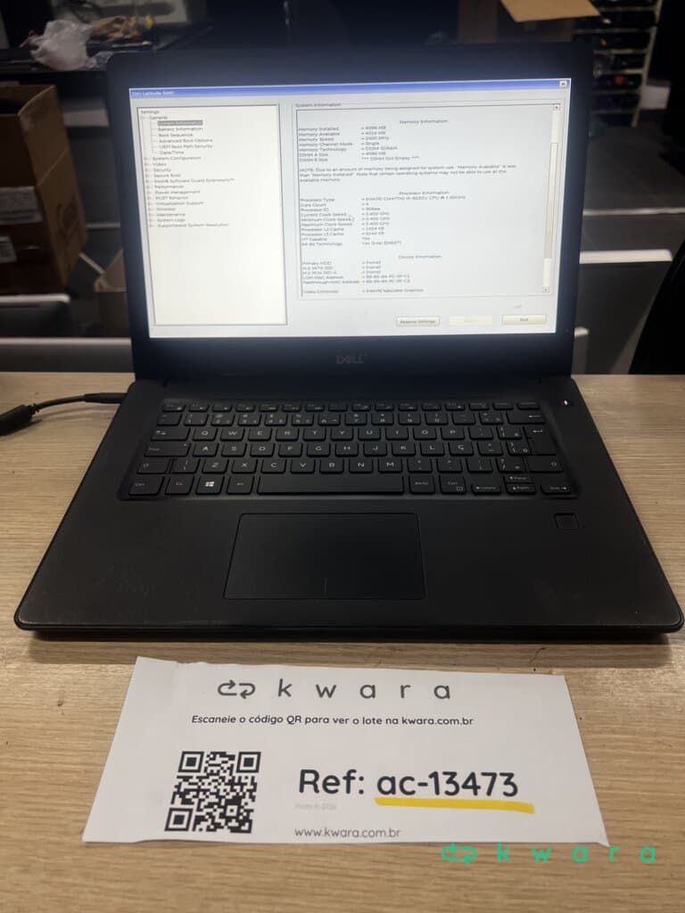 Notebook Dell latitude 3490 core i5-8250u 4gb/ddr4 sem hd (sem bateria e sem fonte) - foto 1