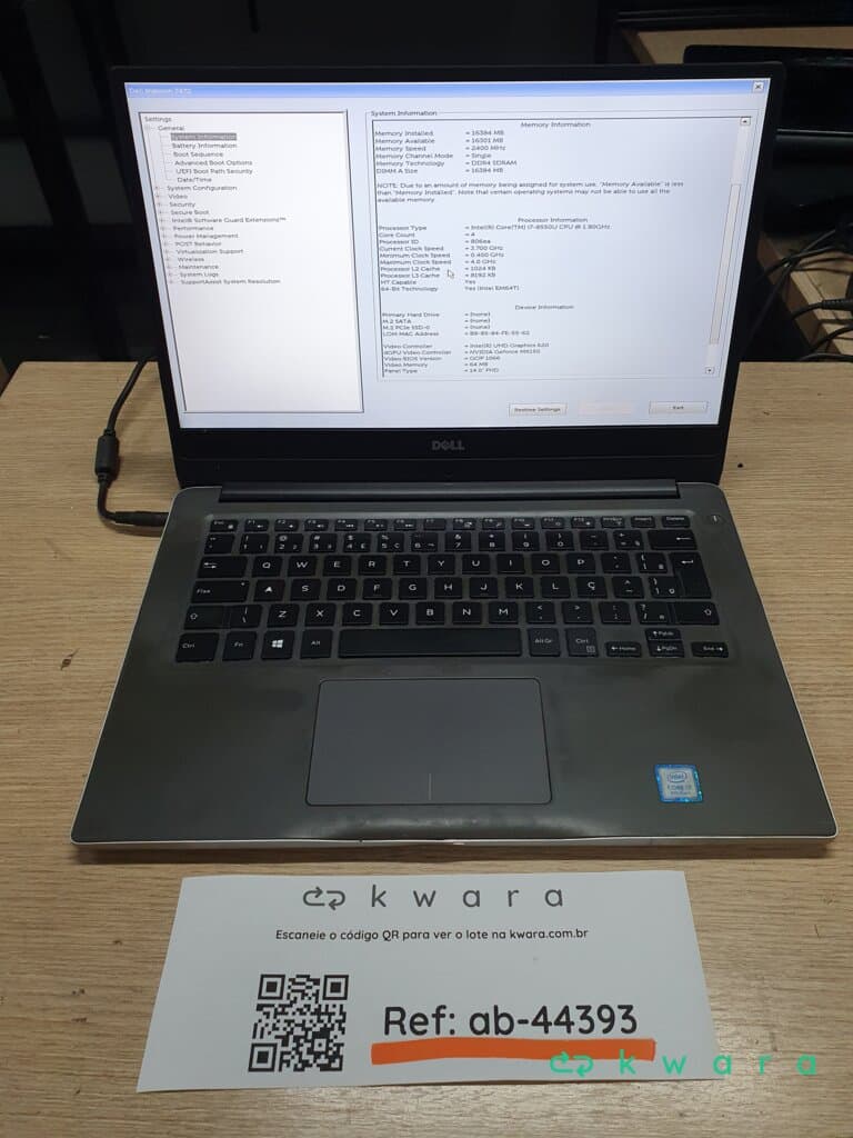 Notebook Dell Inspiron 7472 Core i7-8550 16GB/DDR4 (Sem HD e Sem Fonte) - foto 1