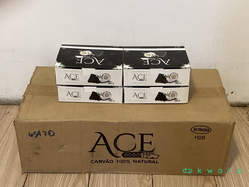 10 kilos  carvão para narguilé marca Ace Coco - caixa com 500gr - foto 1