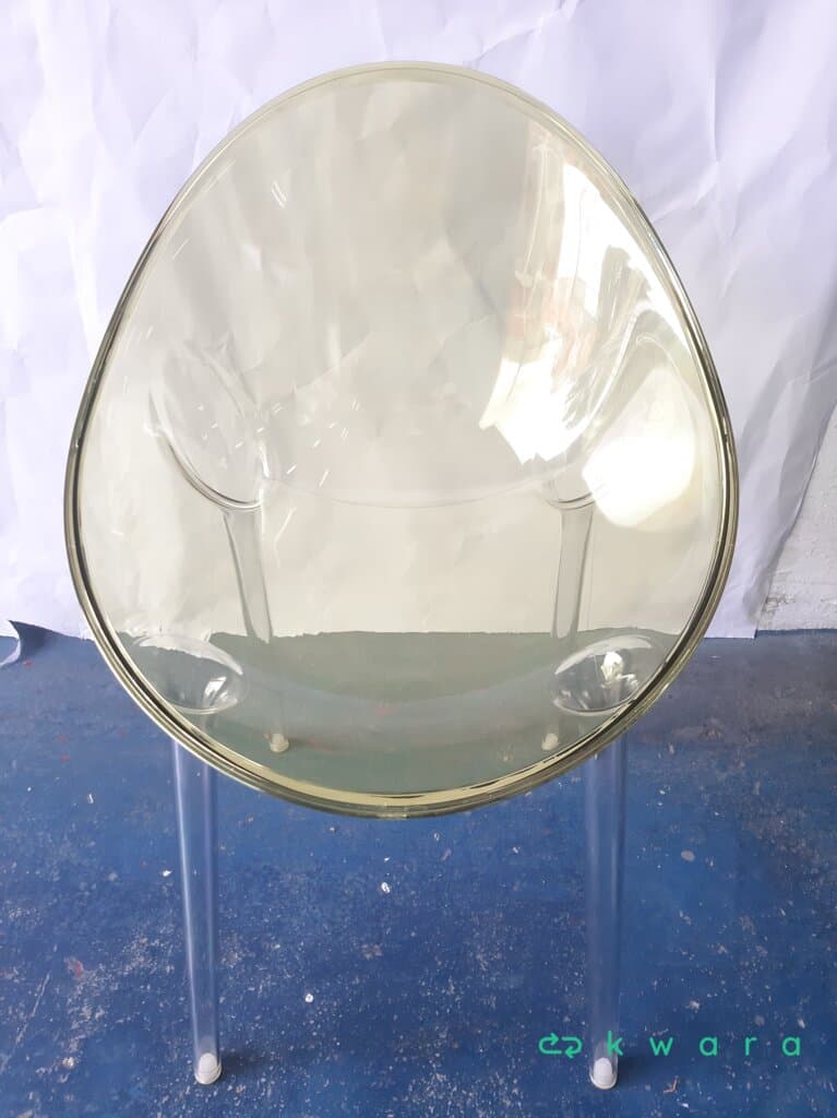 Cadeira Mr. Impossible Amarela Com Pés Transparente - foto 1