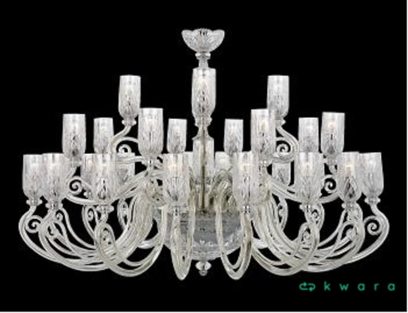 Lustre Monterrey em Cristal Bohemia montado na europa com 28 lâmpadas, medindo 0.82 cm de altura por 1.13 cm de diâmetro disponível no cristal transparente. - foto 1