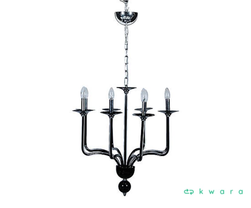 Lustre Atlanta em Cristal Bohemia montado na europa com 8 lâmpadas, medindo 0.50 cm de altura por 0.60 cm de diâmetro disponível no cristal preto. - foto 1