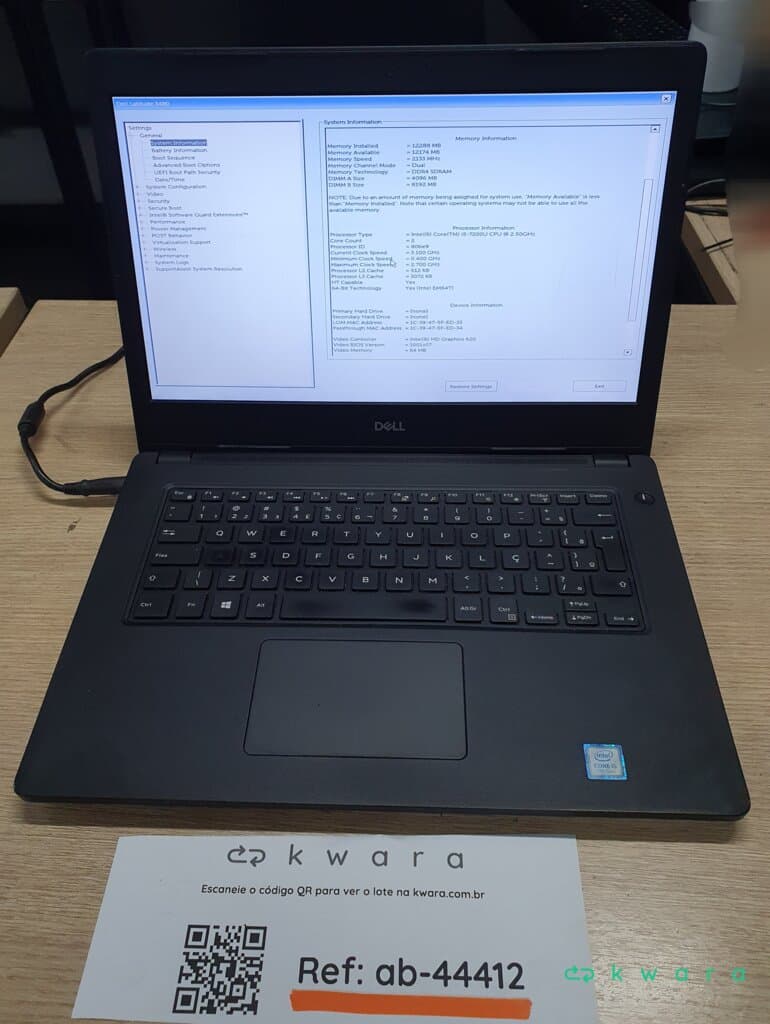 Notebook Dell Latitude 3480 Core i5-7200U 12GB/DDR4 ( Sem Bateria, Sem HD , Sem Fonte , Carcaça Trincada Próximo ao Teclado) - foto 1