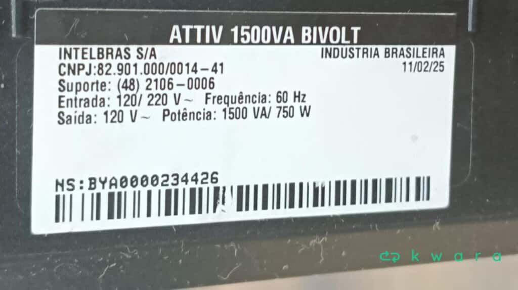 Nobreak attiv 1500va bivolt Intelbras - Saldo B - KV5771 - foto 3
