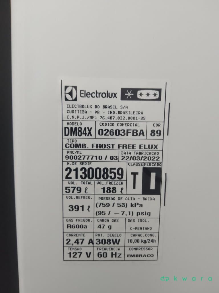 Refrigerador Electrolux 127V Modelo DM84X - foto 2