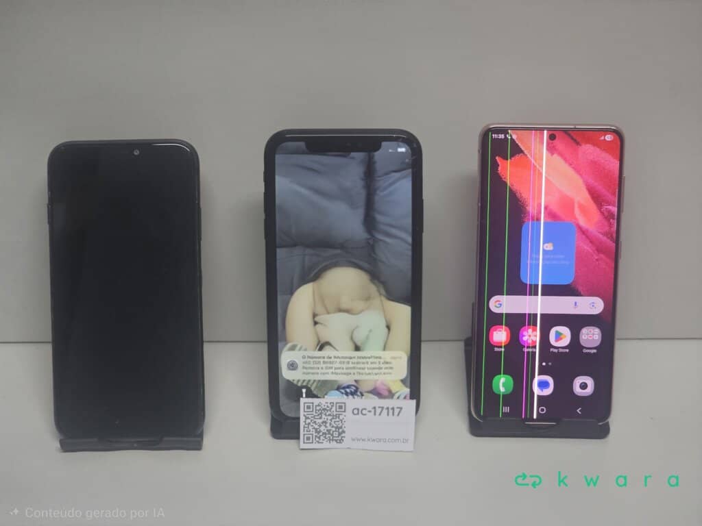 iPhone 11 64GB Preto, iPhone XR 64GB Preto e Samsung Galaxy S21 5G 128 GB Rosa - foto 1