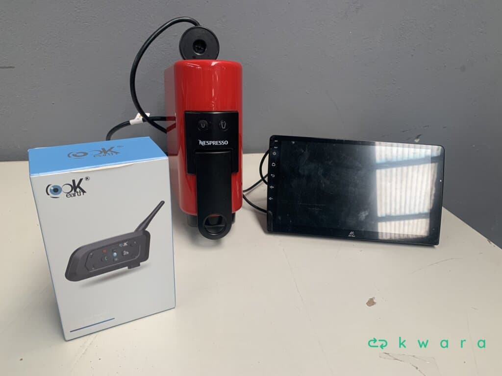Intercomunicador v6 pro plus, din central multimídia universal mp5 câmera e cafeteira Nespresso essenza mini vermelha - foto 4