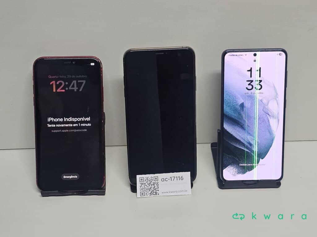 iPhone 11 128GB Vermelho, iPhone XS Max 64GB Dourado e Samsung Galaxy S21 5G 128 GB Cinza - foto 1