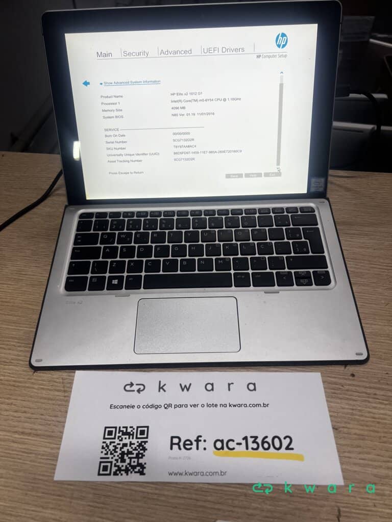 Tablet/laptop Hp elite x2 1012 g1 intel core m5 -6y54. 4gb (sem ssd e sem fonte) - foto 1