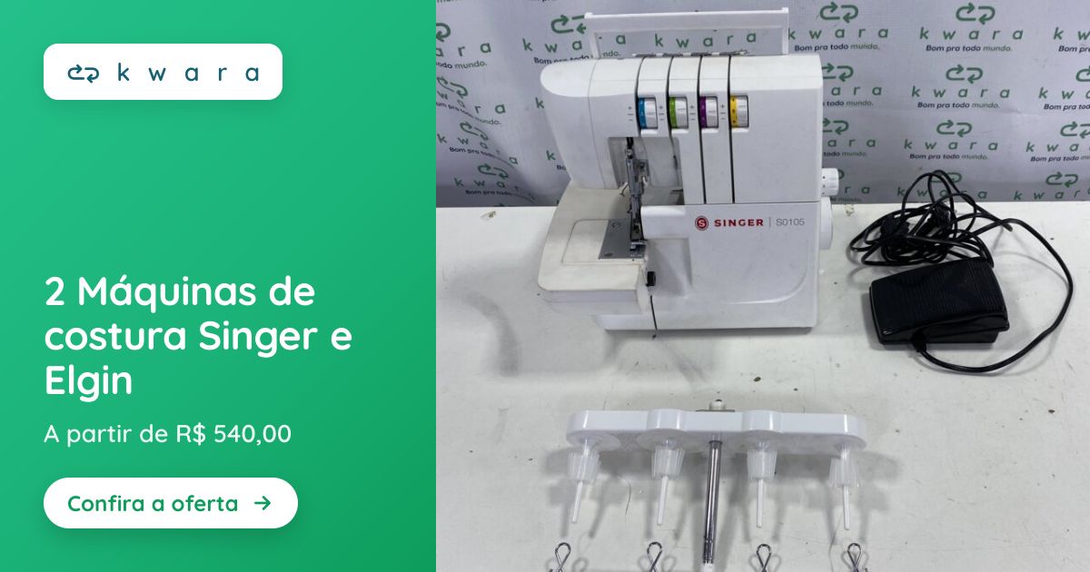 2 Máquinas de costura Singer e Elgin | Lote 021 | Kwara