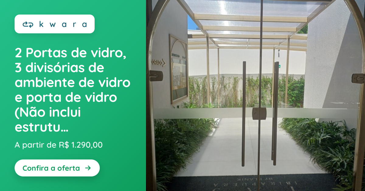 2 Portas de vidro, 3 divisórias de ambiente de vidro e porta de vidro ...