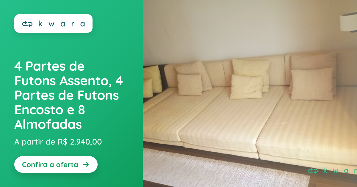 4 Partes de Futons Assento, 4 Partes de Futons Encosto e 8 Almofadas ...