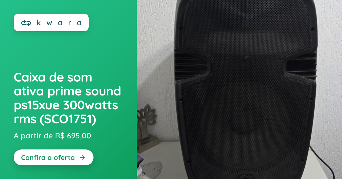 Caixa de som ativa prime sound ps15xue 300watts rms (SCO1751) | Lote ...