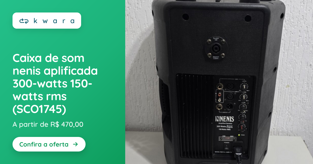 Caixa de som nenis aplificada 300-watts 150-watts rms (SCO1745) | Lote ...
