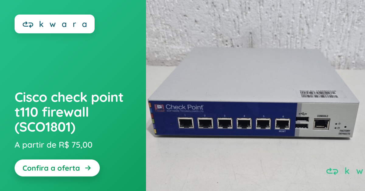 Cisco check point t110 firewall (SCO1801) | Lote 233 | Kwara