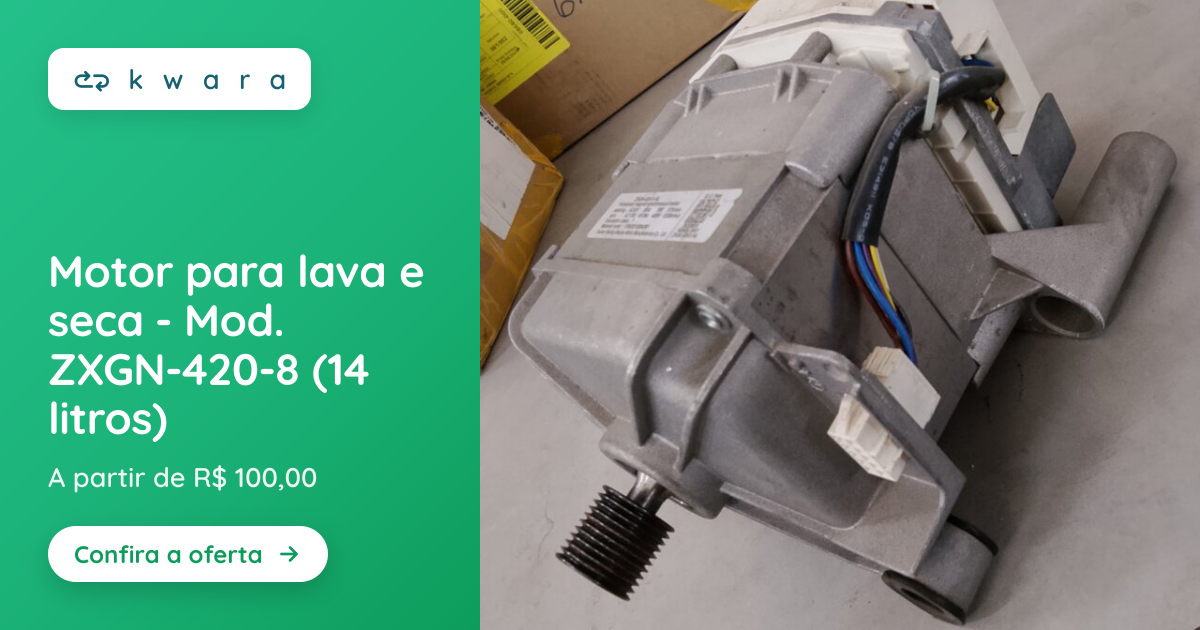 Motor para lava e seca - Mod. ZXGN-420-8 (14 litros) | Lote 036 | Kwara