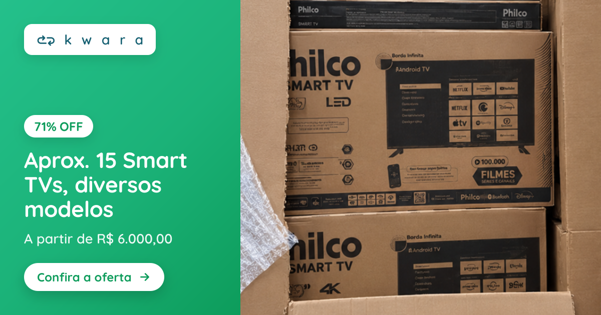 Pallet contendo Smart TVs - diversos modelos | Lote 005 | Kwara