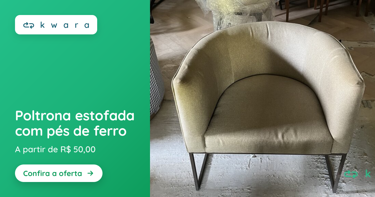 Poltrona estofada com pés de ferro | Lote 068 | Kwara