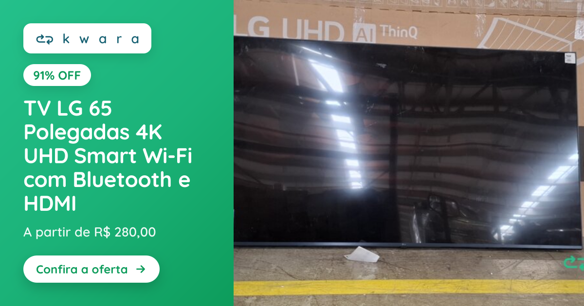TV LG 65 Polegadas 4K UHD Smart Wi-Fi com Bluetooth e HDMI | Lote 157 ...